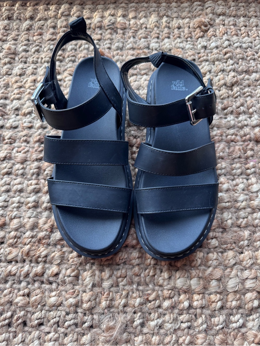 Wild Fable Black Thalia Strap Lug Platform Sandals